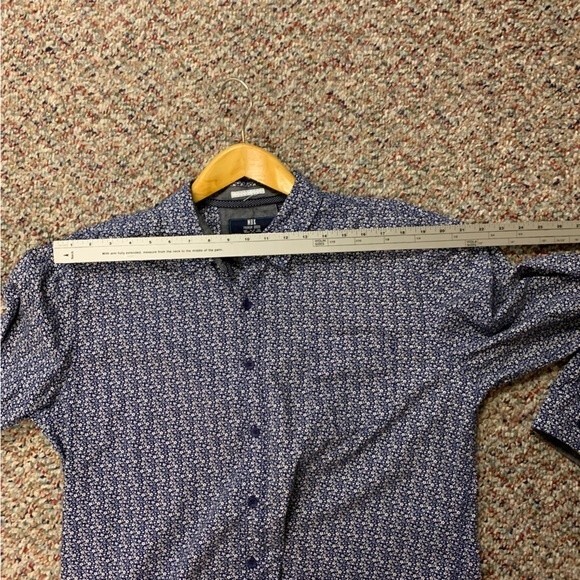 MBX Premium Dry Goods Navy with White Flowers LS Dress Shirt Sz XXL (runs small) - Picture 8 of 10